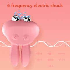 Electric Shock Rabbit Vibrator Cute Shaped Nipple Massager Clitoris Stimulator