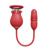 Double Tongue Swinging Rose Clit Sucker & Thrusting Vibrator