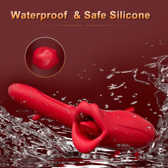 Rose Muncher Lip Tongue Suction Vibrator With Patting Dildo Vibrator
