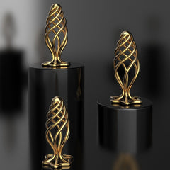 Gold Stainless Steel Hollow Anal Plug For Male And Female Anal Expansion