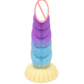 Colorful Braid Dildo Vibrator Liquid Silicone Anal Plug