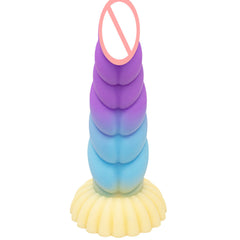 Colorful Braid Dildo Vibrator Liquid Silicone Anal Plug