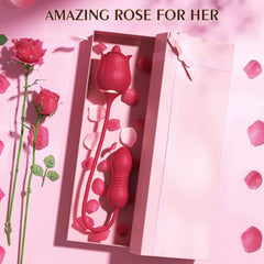 Rose Toy Vibrator Female Telescopic Egg Jumping Tongue Licker Sex Toys