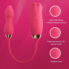 Rose Muncher Scarlet Rose kiss 3-in-1 Bitting & Thrusting Vibrator