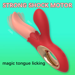Multiple Frequency Conversion Sucking / Tapping Rose Tongue-licking Vibrator