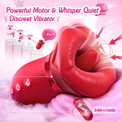 4IN1 Mouth Sucking Vibrator Rose Sex Toy