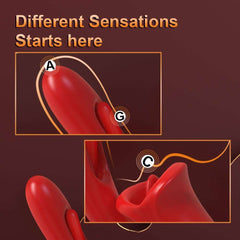 Rose Muncher 3 In 1 Rose Hollowed Out Kiss Tongue Vibrator