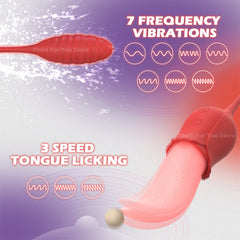 Mia 2-in-1 Upgraded Tongue-licking Rose Toy With Licking Bullet Vibrator