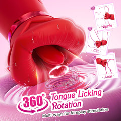 4IN1 Mouth Sucking Vibrator Rose Sex Toy