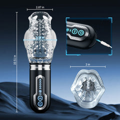 Gawk Gawk 6000 Amber 5.0 Double Egg Vibrators 5 Thrusting 7 Vibrating Oral Sex Handheld Male Masturbation Cup