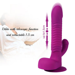360 Degree Rotating Telescopic Dildo Vibrator With Suction Cup Wireless Remote Control