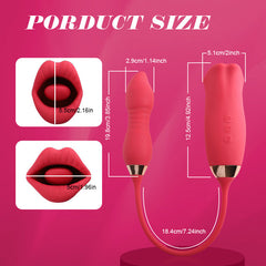Rose Muncher Scarlet Rose kiss 3-in-1 Bitting & Thrusting Vibrator