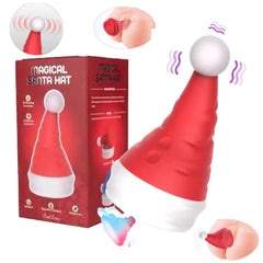 Santa Hat Vibrator 15 Speed Cunnilingus Masturbator Clit G-Spot Stimulator For Christmas