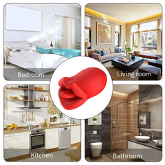 Female Clit Oral Licking Tongue Vibrator Rotating Nipples Stimulator