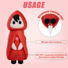 Little Red Riding Hood Christmas Orgasm Egg Vibrating Clitoris Nipples Stimulator