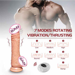 Waterproof 7 Frequency Retractable Swing Dildo