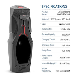 Lamborghini Automated Penetration Intelligent Pleasure Cup with Magnetic Key Lock