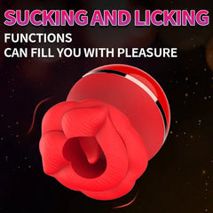 Rose Lip Suction Tongue Licking Massager Clitoral Stimulator