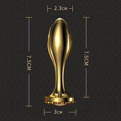 Pearl Rose Anal Plug Gold Stainless Steel For Male And Female Anal Expansion