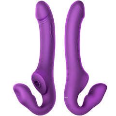 Wireless Remote Control Vibrating Double Head Sucking And Inserting Simulated Penis Female Massage Stick