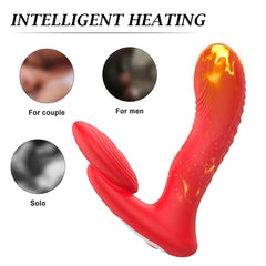 Remote Control Silicone Vibrator 10 Vibration Heating Prostate Massager