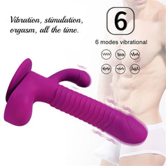 360 Degree Rotating Telescopic Dildo Vibrator With Suction Cup Wireless Remote Control