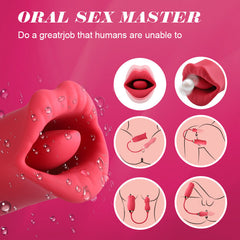 Rose Muncher Scarlet Rose kiss 3-in-1 Bitting & Thrusting Vibrator