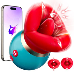 3 in 1 App Remote Control Big Mouth Vibrator With 360° Tongue Licking & Sucking & Vibrating