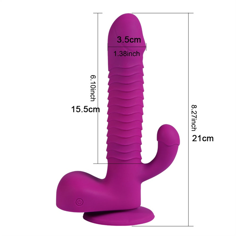 360 Degree Rotating Telescopic Dildo Vibrator With Suction Cup Wireless Remote Control