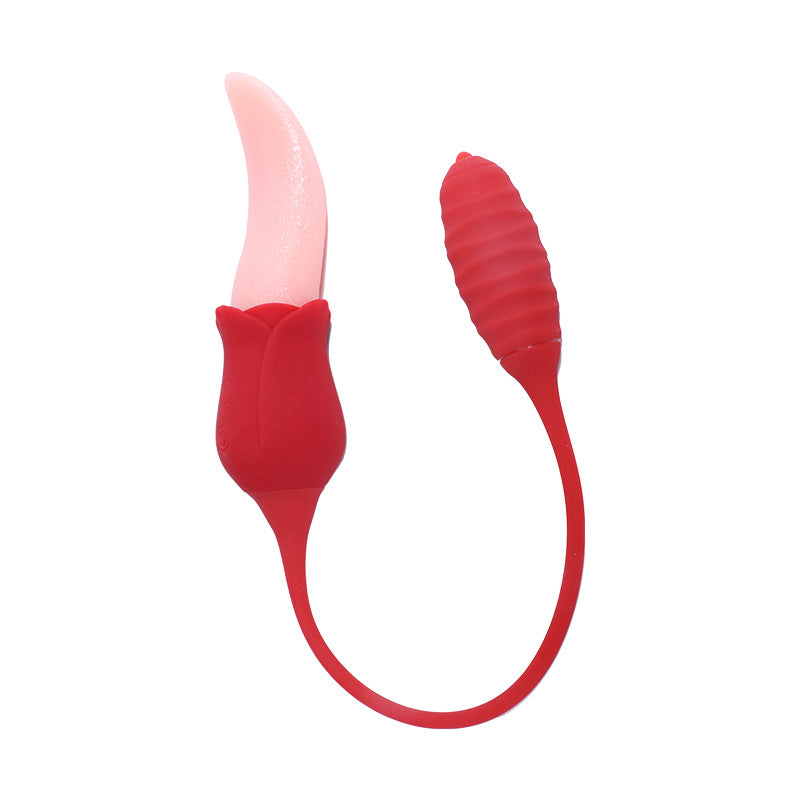 Mia 2-in-1 Upgraded Tongue-licking Rose Toy With Licking Bullet Vibrator