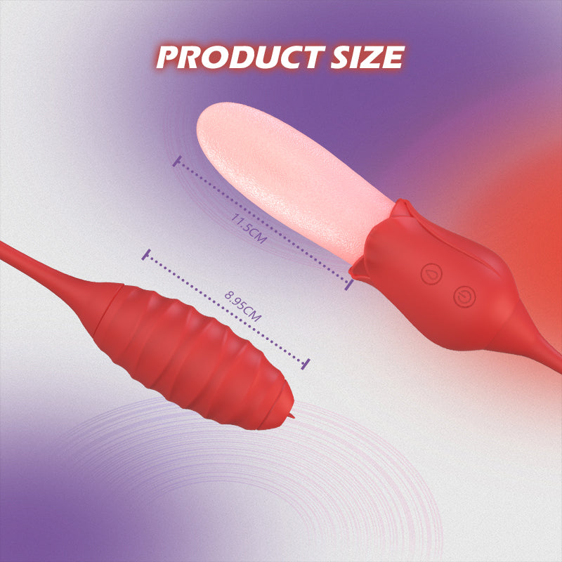 Mia 2-in-1 Upgraded Tongue-licking Rose Toy With Licking Bullet Vibrator