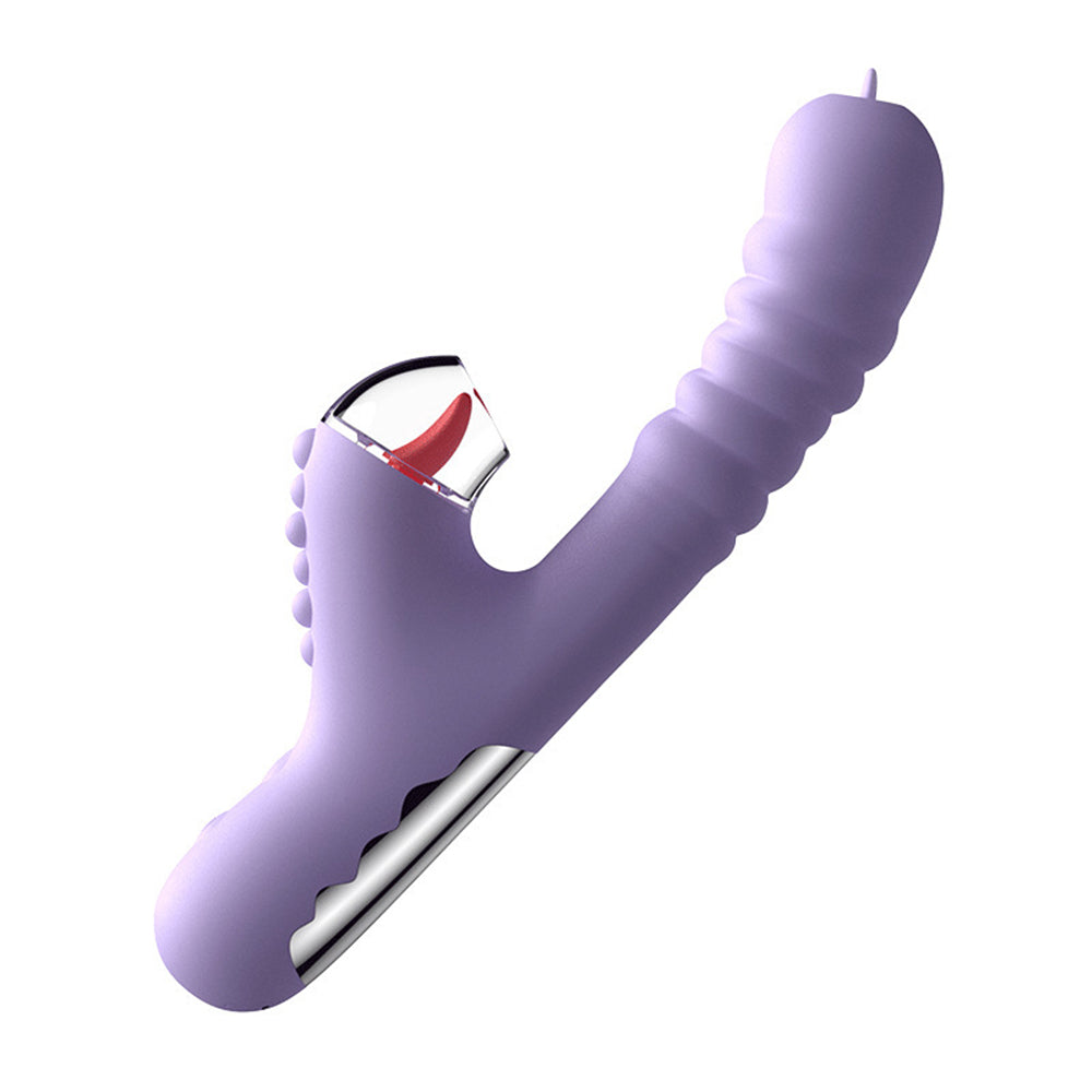 Small Dinosaur Vibrator - Multi-frequency Telescopic Tongue Sucking Clit Stimulation Vibrator
