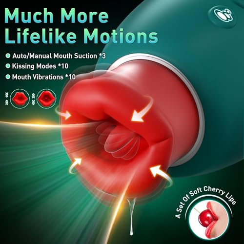 Lurevibe 4 IN 1 Rose Sex Toy Adult Toys Licking Vibrater with 10 Mouth Kissing Vibrations