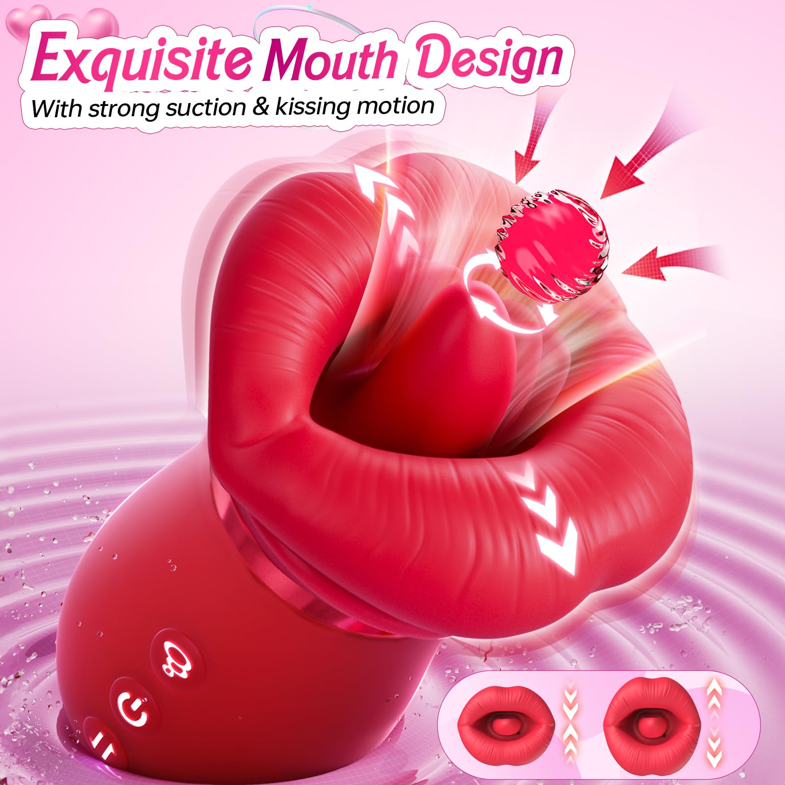 4IN1 Mouth Sucking Vibrator Rose Sex Toy