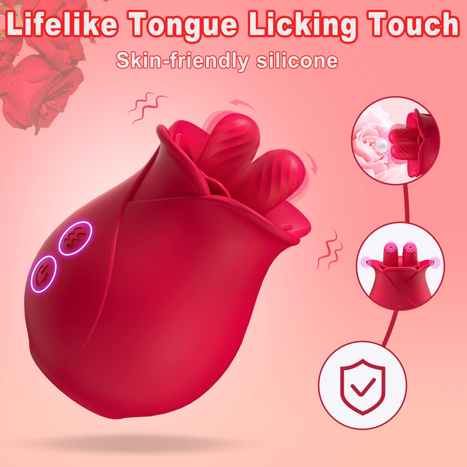 Rose Romeo - Double Tongue Lick Shaker clitoral nipple orgasmic sex toy