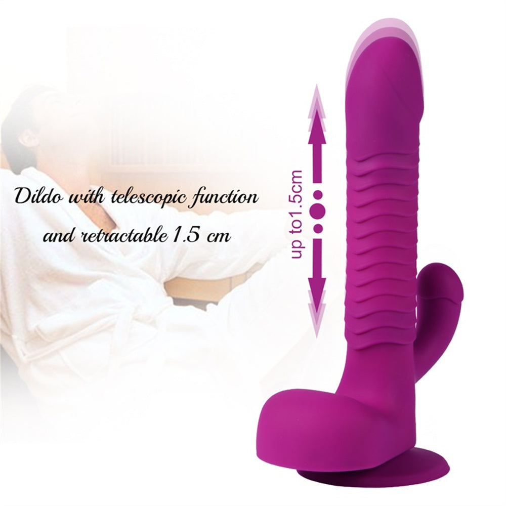 360 Degree Rotating Telescopic Dildo Vibrator With Suction Cup Wireless Remote Control