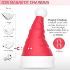 Santa Hat Vibrator 15 Speed Cunnilingus Masturbator Clit G-Spot Stimulator For Christmas