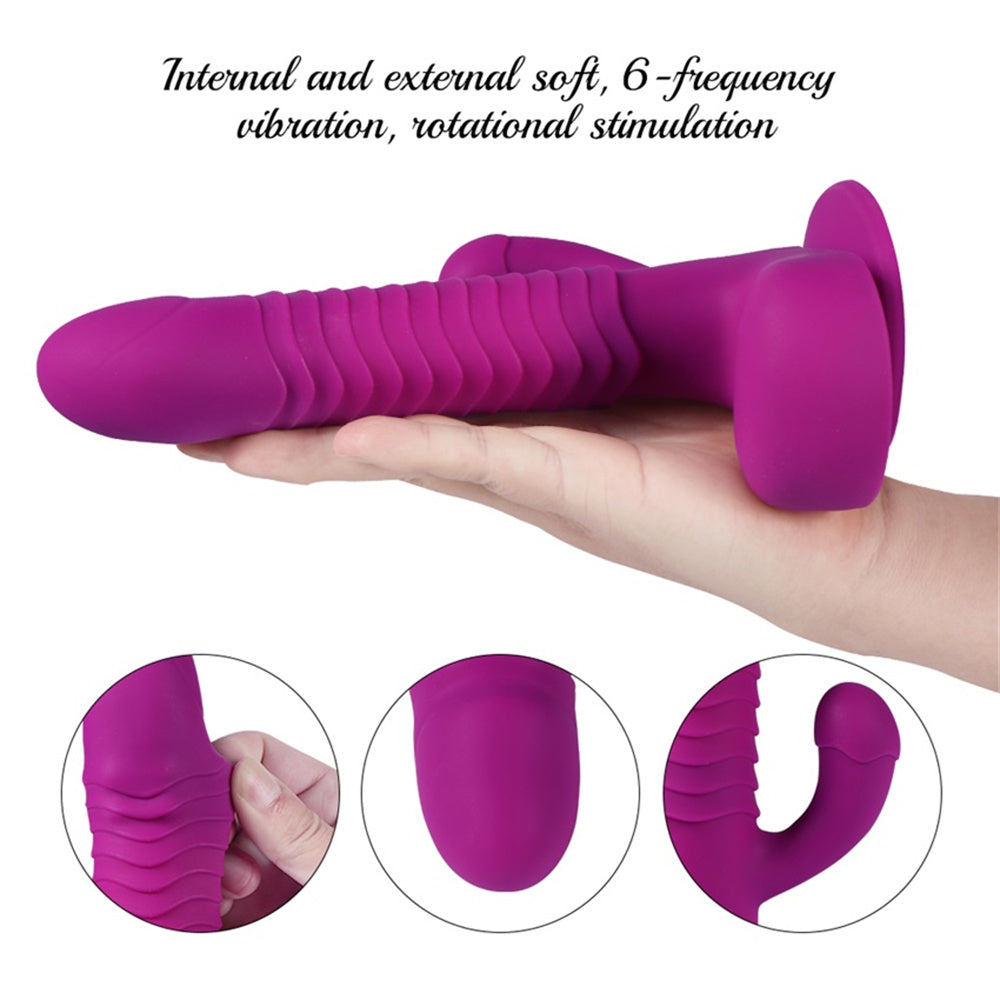 360 Degree Rotating Telescopic Dildo Vibrator With Suction Cup Wireless Remote Control